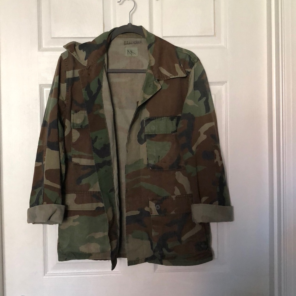 Oversized camo utility jacket